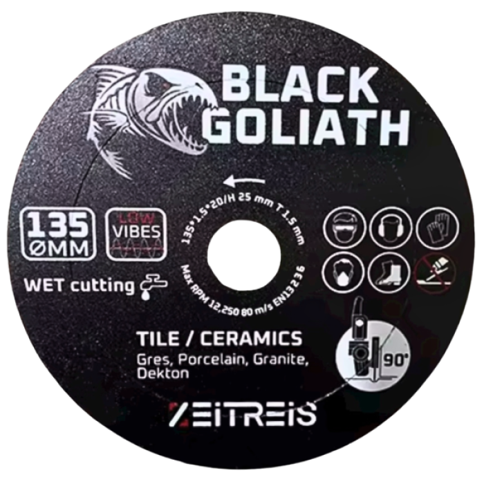 Алмазный диск Zeitreis BLACK GOLIATH 135×1,5×25×20 мм, алмазно-смоляной (ZTRPS130)